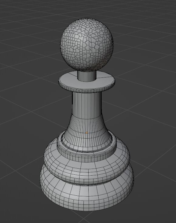 Elegant Chess Board and Pieces Low-poly 3D model_3