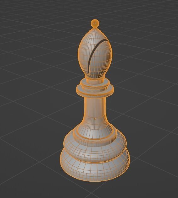 Elegant Chess Board and Pieces Low-poly 3D model_5