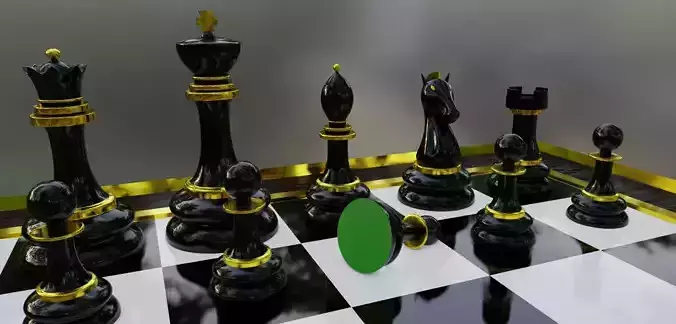 Elegant Chess Board and Pieces