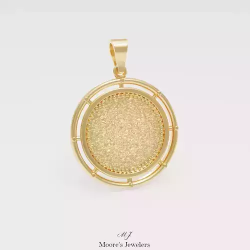 Textured Medallion Pendant 3d Model