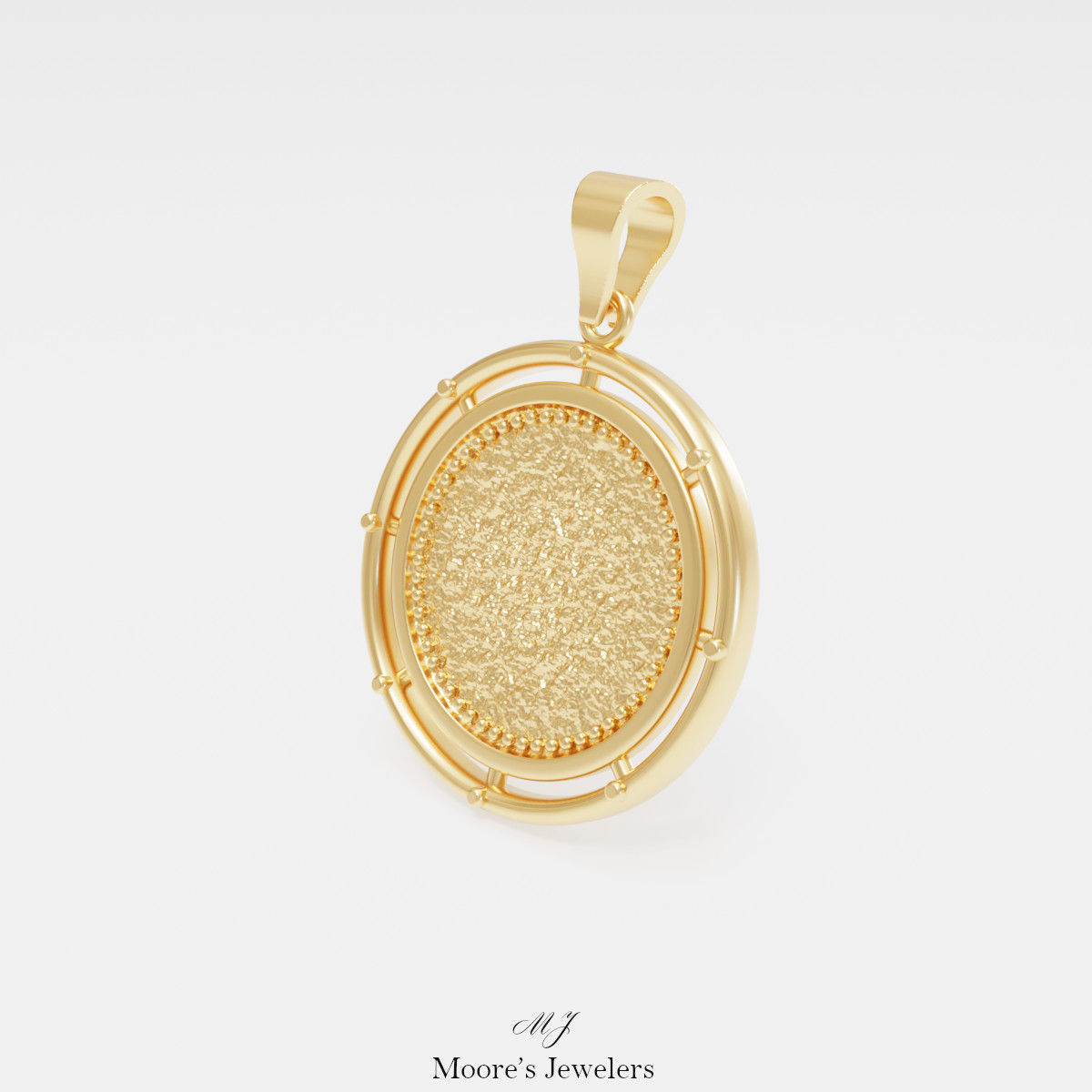 Textured Medallion Pendant 3d Model 3D print model_2
