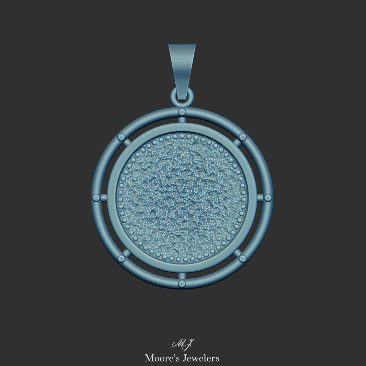 Textured Medallion Pendant 3d Model 3D print model_3