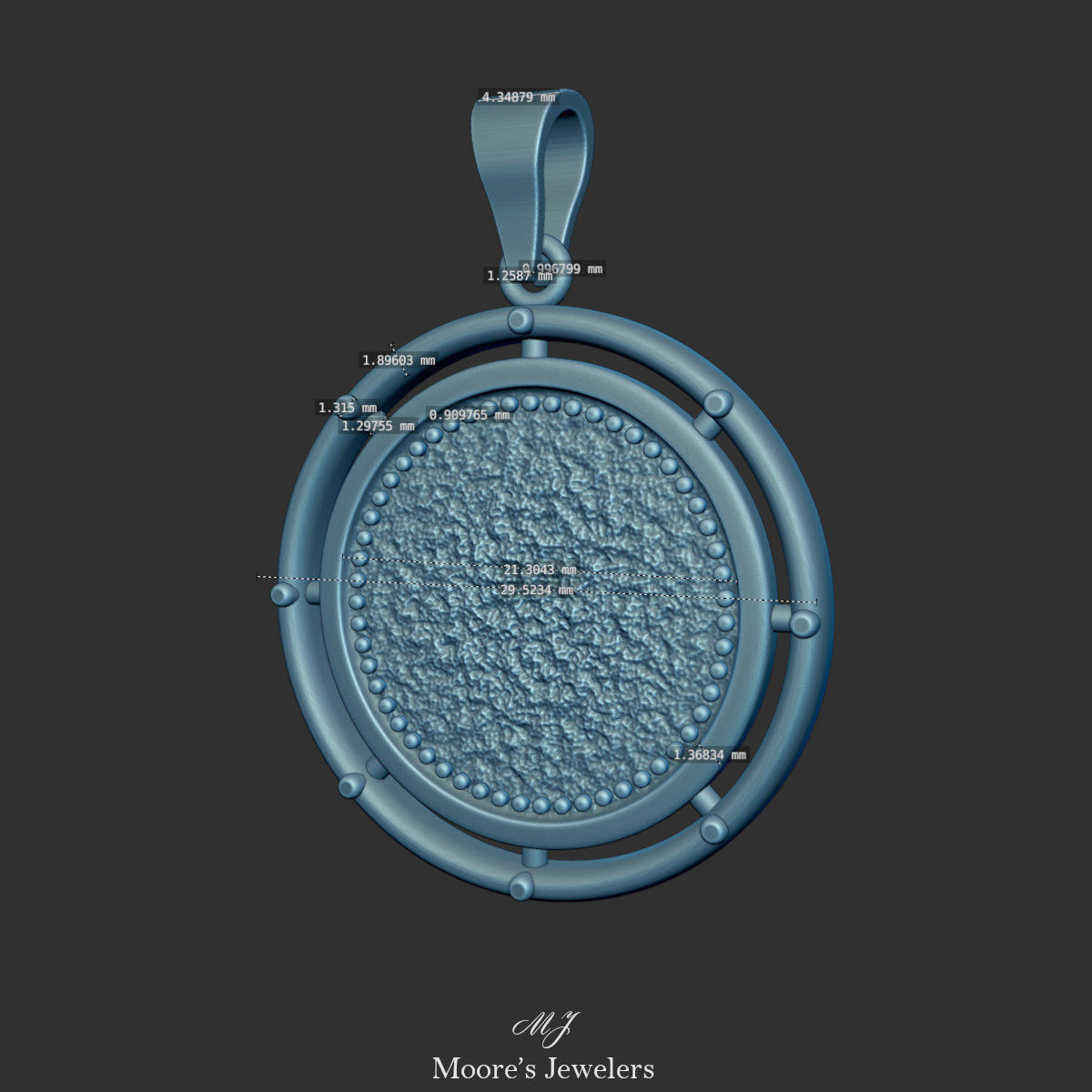 Textured Medallion Pendant 3d Model 3D print model_7