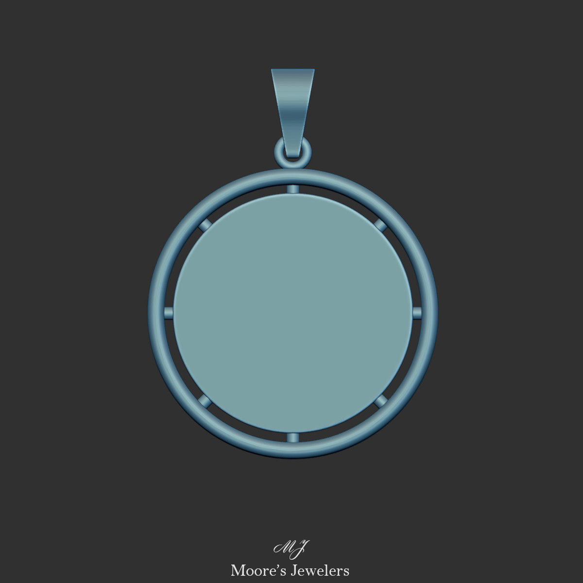 Textured Medallion Pendant 3d Model 3D print model_5