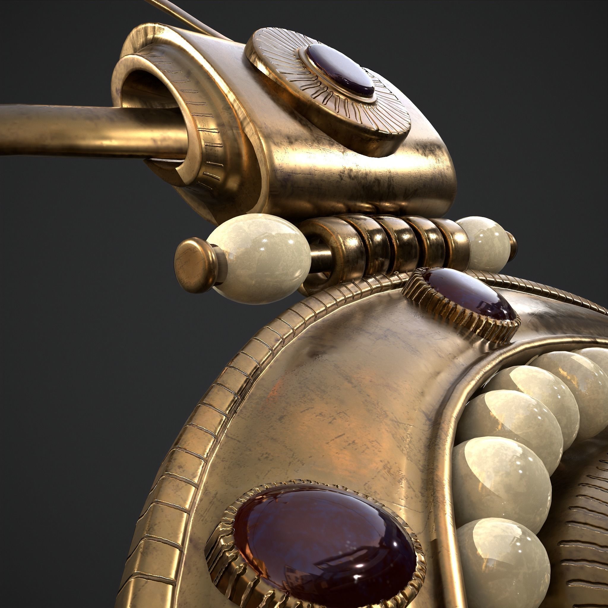 Medieval Byzantine Necklace and Earrings  3D Model Collection_34