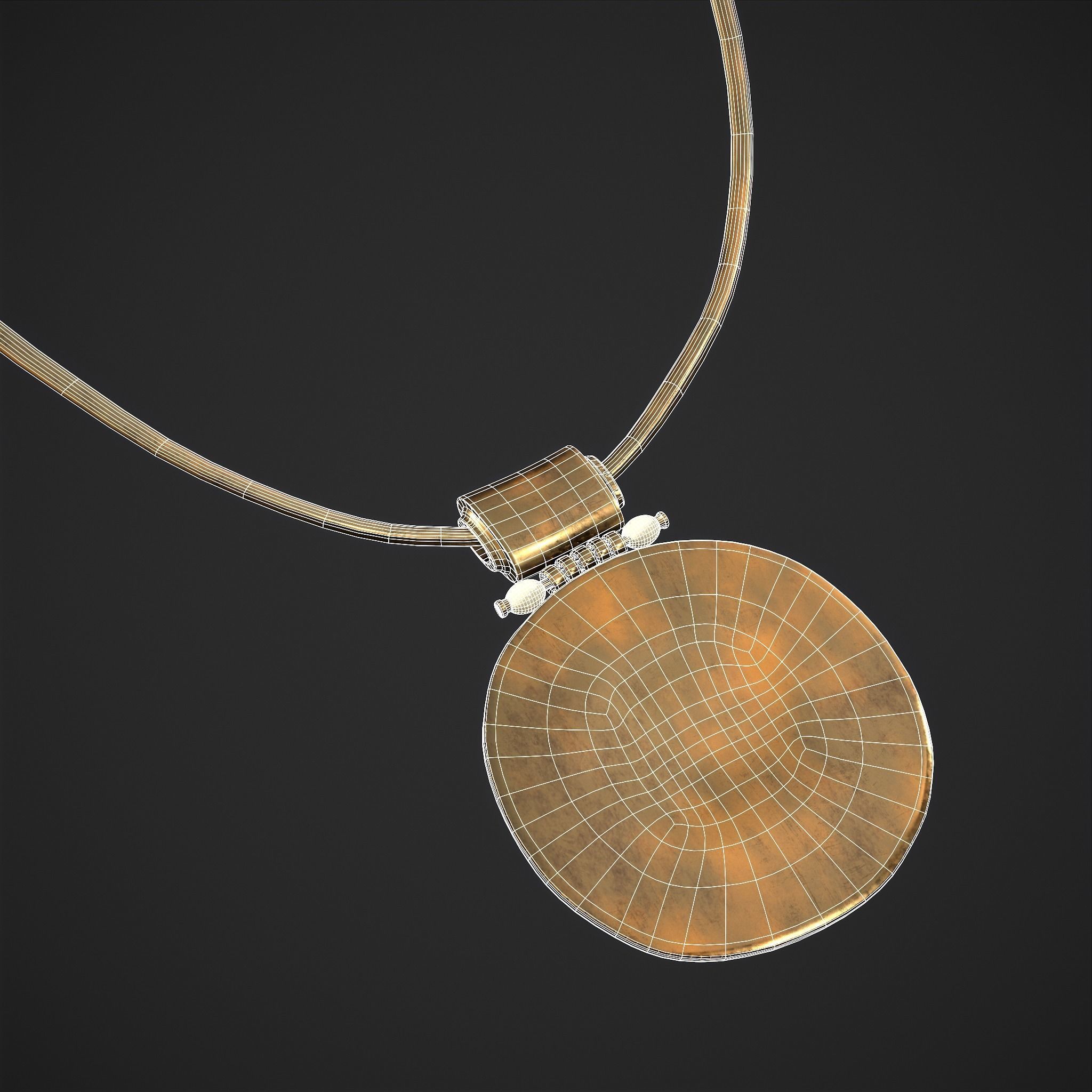 Medieval Byzantine Necklace and Earrings  3D Model Collection_25