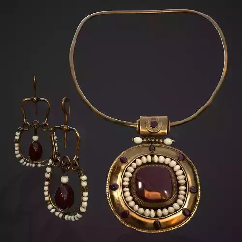 Medieval Byzantine Necklace and Earrings 