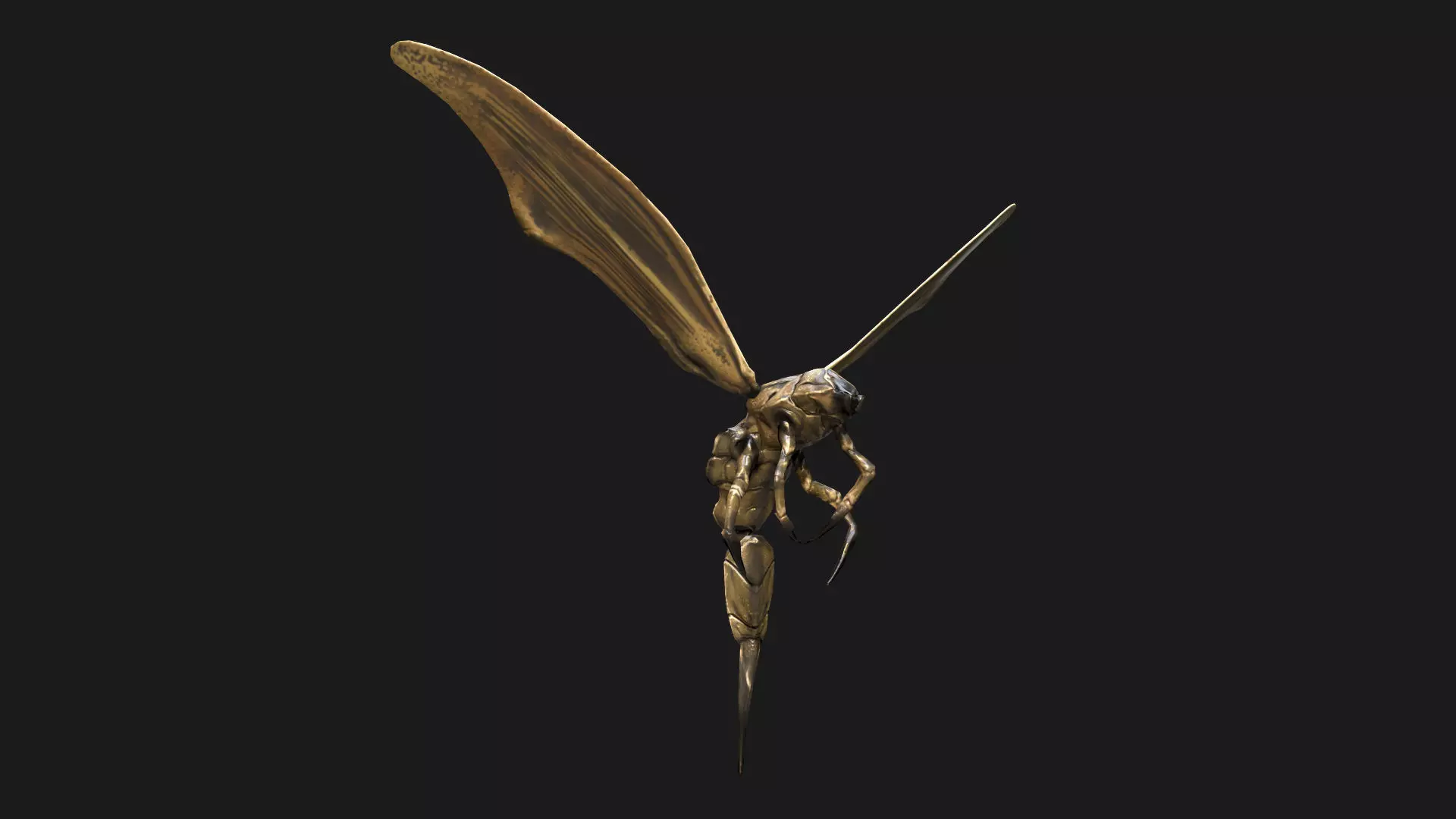 Small Angry Wasp Low-poly 3D model_0
