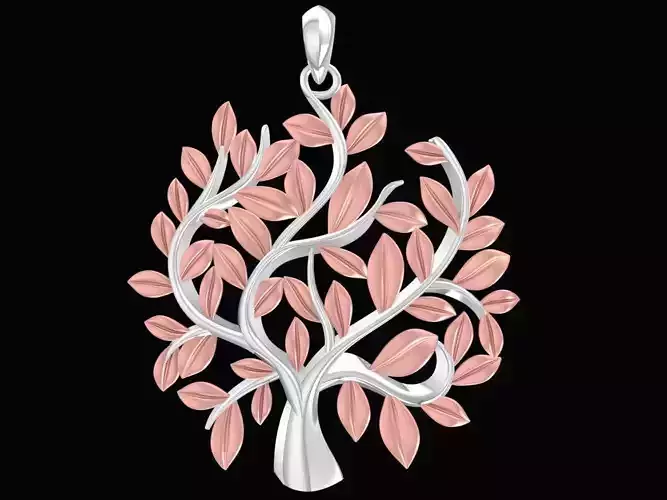 Elegant Leaf Tree Pendant Jewelry Model  3069