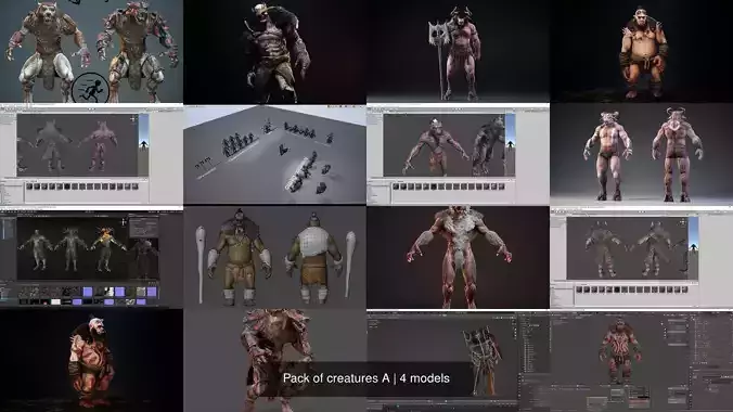 Pack of creatures A 3D Model Collection