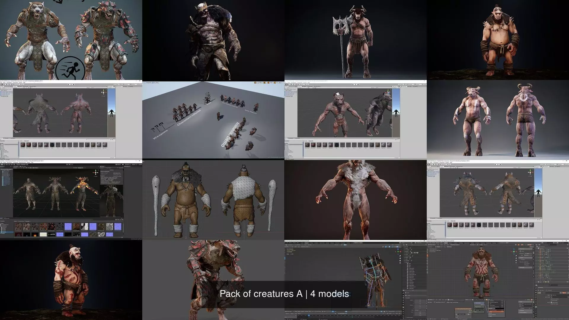 Pack of creatures A 3D Model Collection_0