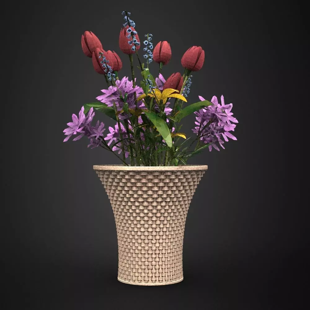 Flower basket model in Lightwave 3D 3D model_0