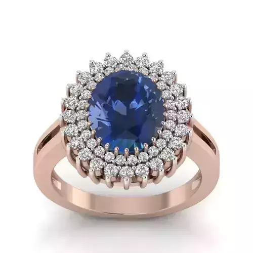 Solitaire wedding engagement Oval Stone ring 