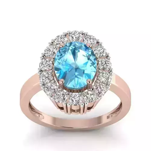 Solitaire wedding engagement Oval Stone ring