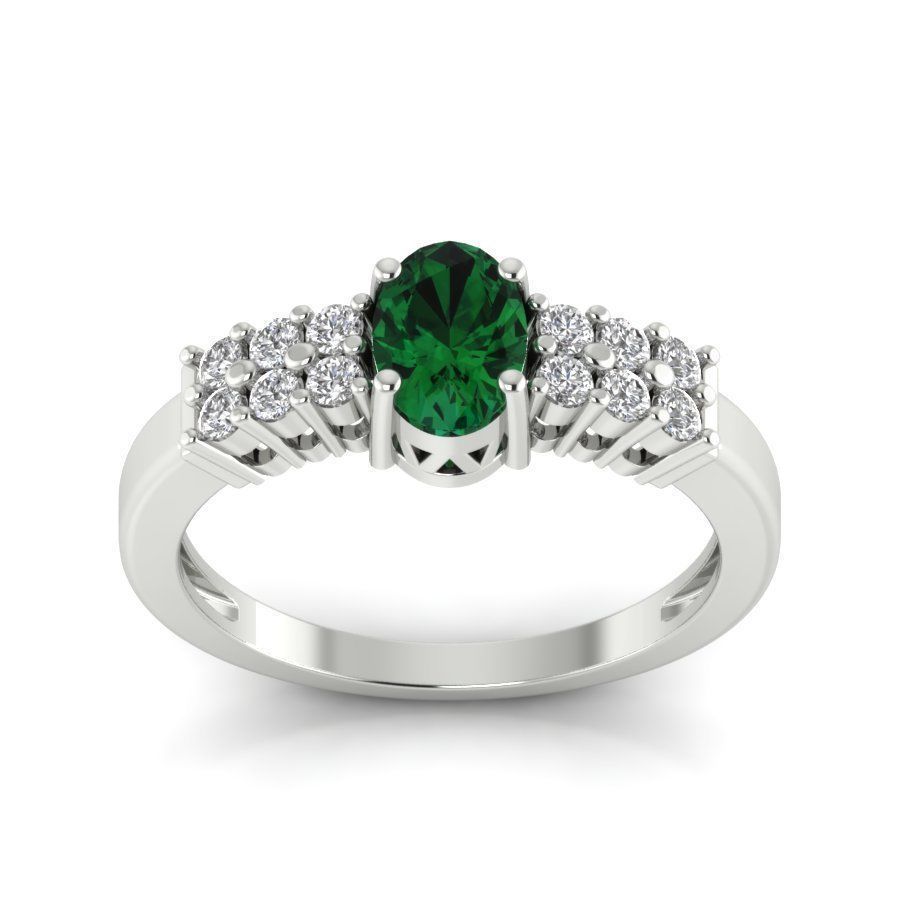 Women light weight Oval Stone ring 3dm stl render 3D print model_14