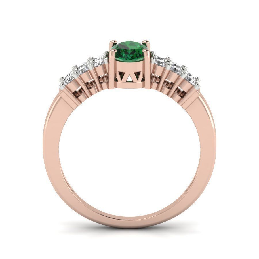 Women light weight Oval Stone ring 3dm stl render 3D print model_10