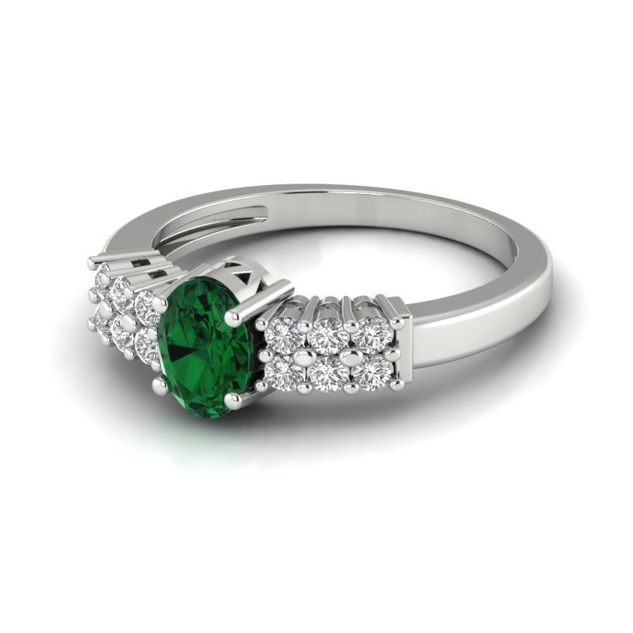 Women light weight Oval Stone ring 3dm stl render 3D print model_8