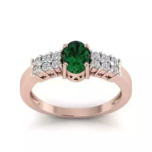 Women light weight Oval Stone ring 3dm stl render