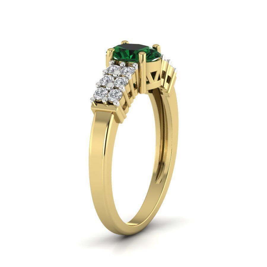 Women light weight Oval Stone ring 3dm stl render 3D print model_4