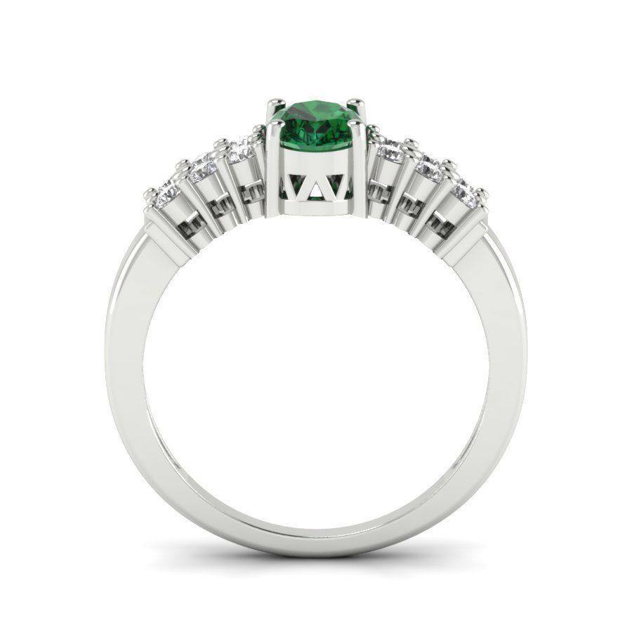 Women light weight Oval Stone ring 3dm stl render 3D print model_15