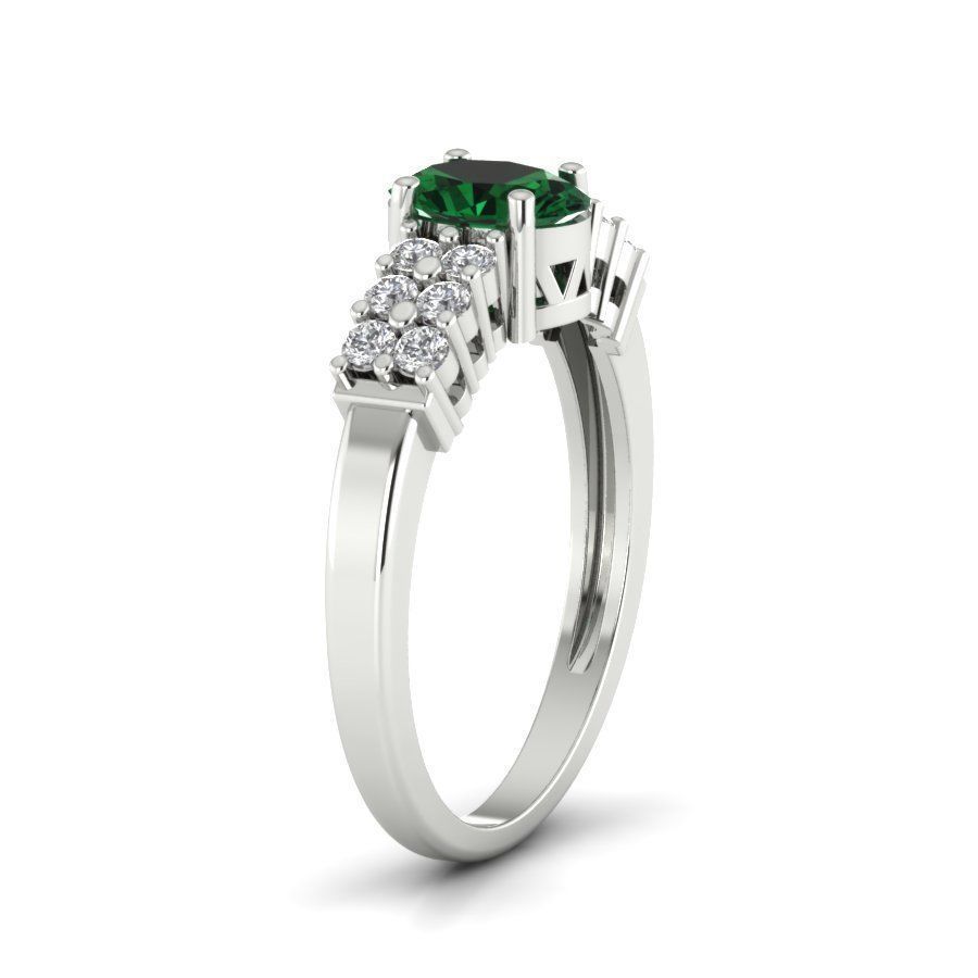 Women light weight Oval Stone ring 3dm stl render 3D print model_7