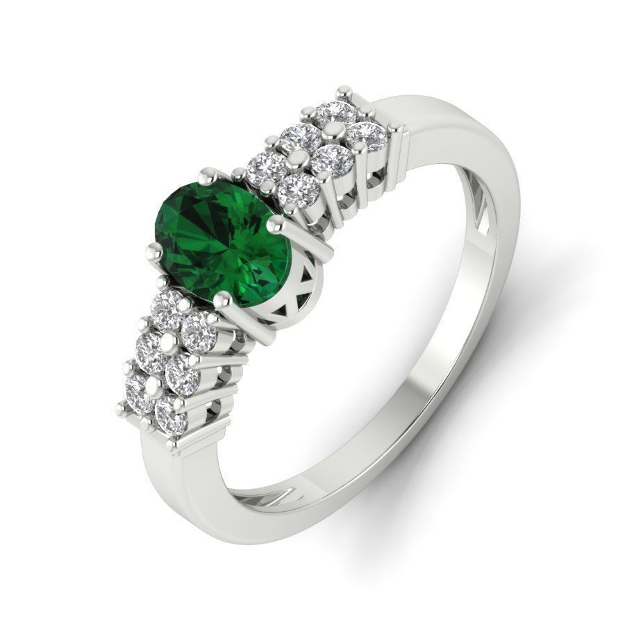 Women light weight Oval Stone ring 3dm stl render 3D print model_13