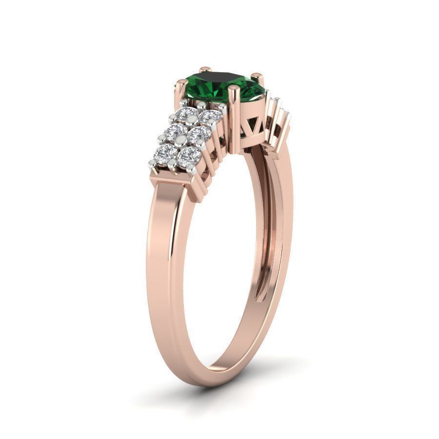 Women light weight Oval Stone ring 3dm stl render 3D print model_11