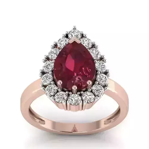 solitaire wedding engagement women Pear Stone ring 3dm