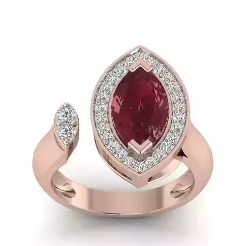 solitaire wedding engagement women Marquise Stone ring  3D print model