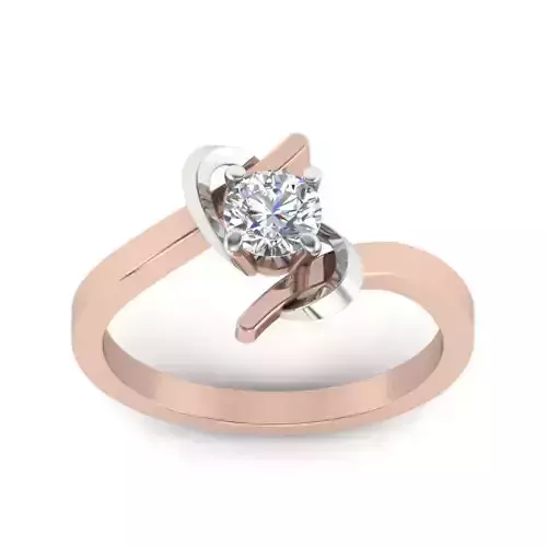 Solitaire wedding engagement ring with 3d view