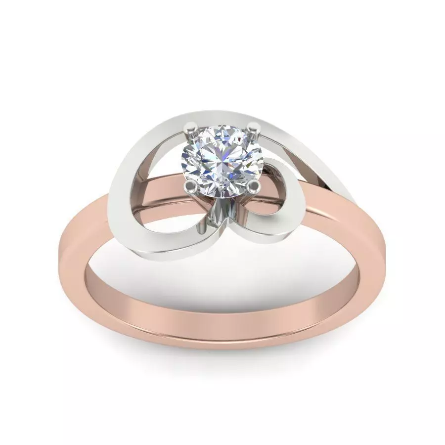 Diamond solitaire wedding engagement ring 3D print model