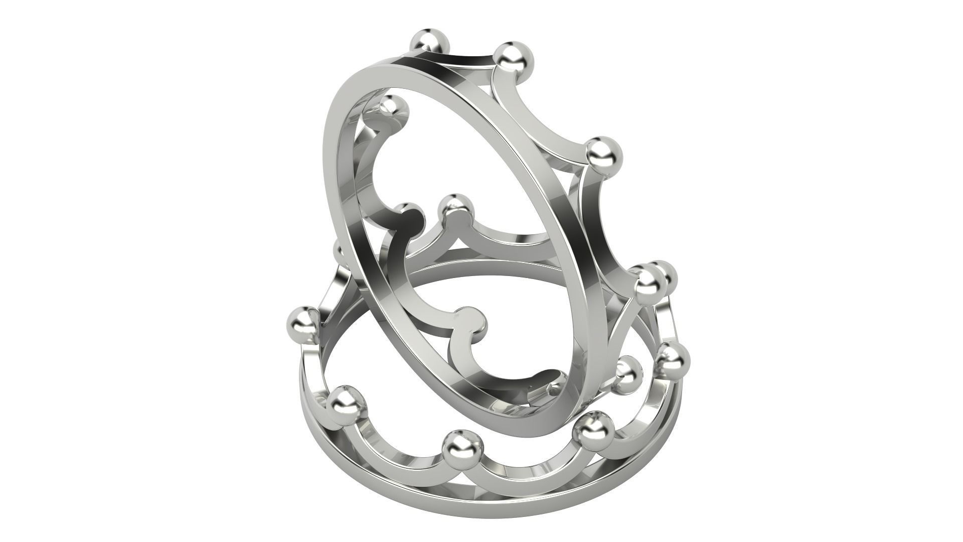 Crown ring V2 3D print model_1