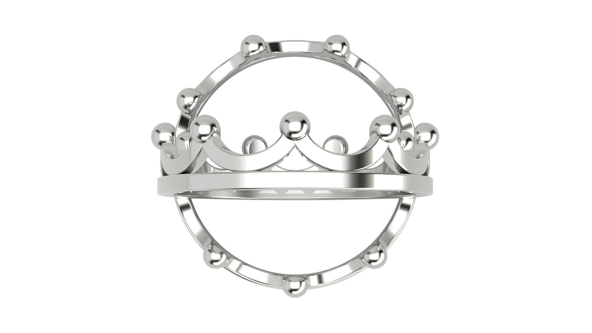Crown ring V2 3D print model_4