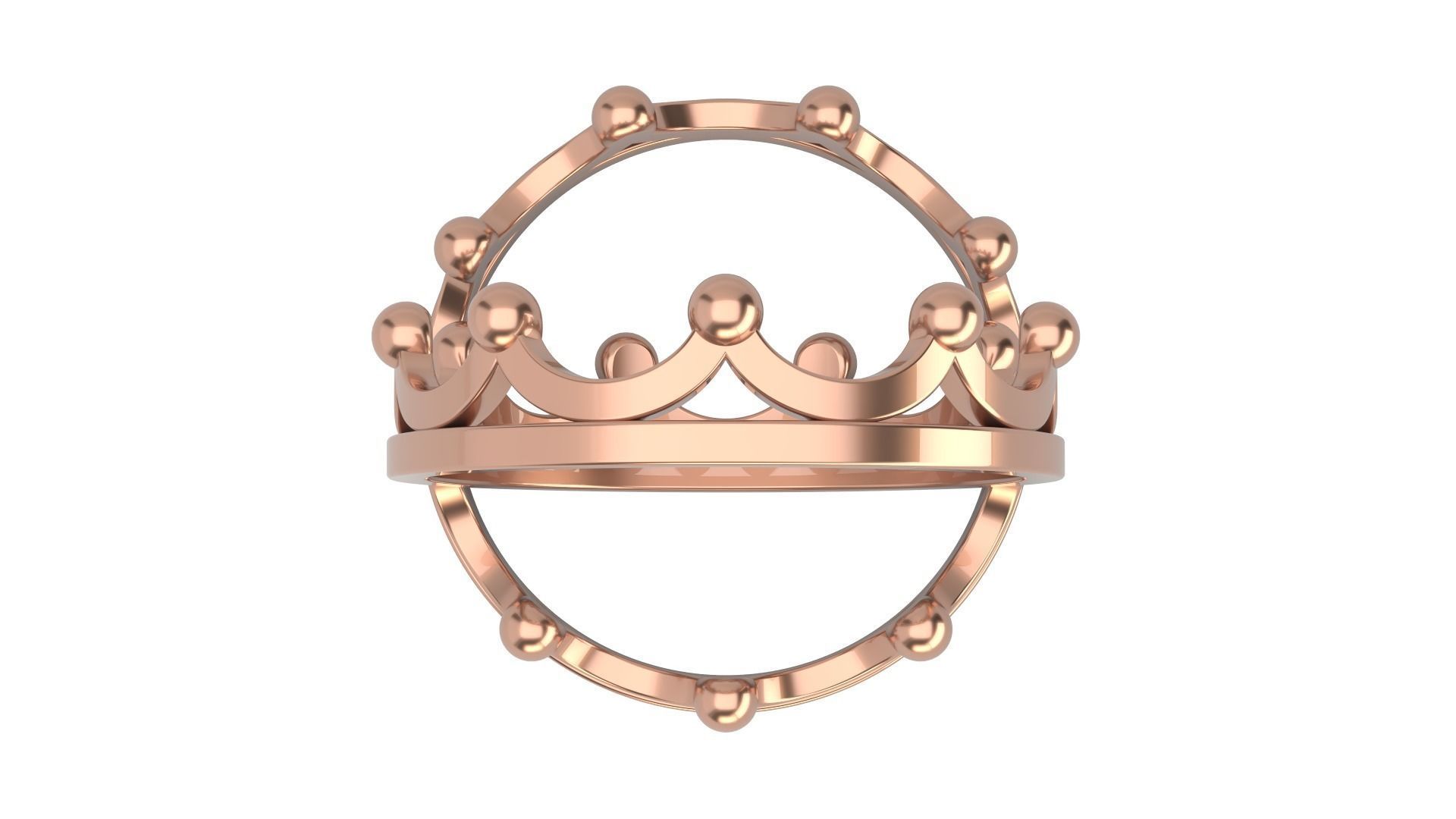 Crown ring V2 3D print model_5