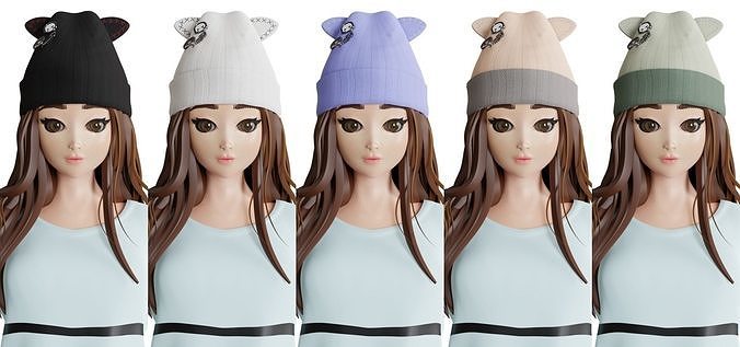 knitting cute hat 3D Model Collection