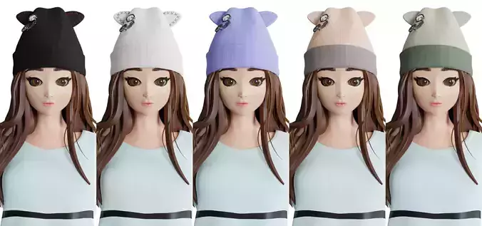 knitting cute hat 3D Model Collection