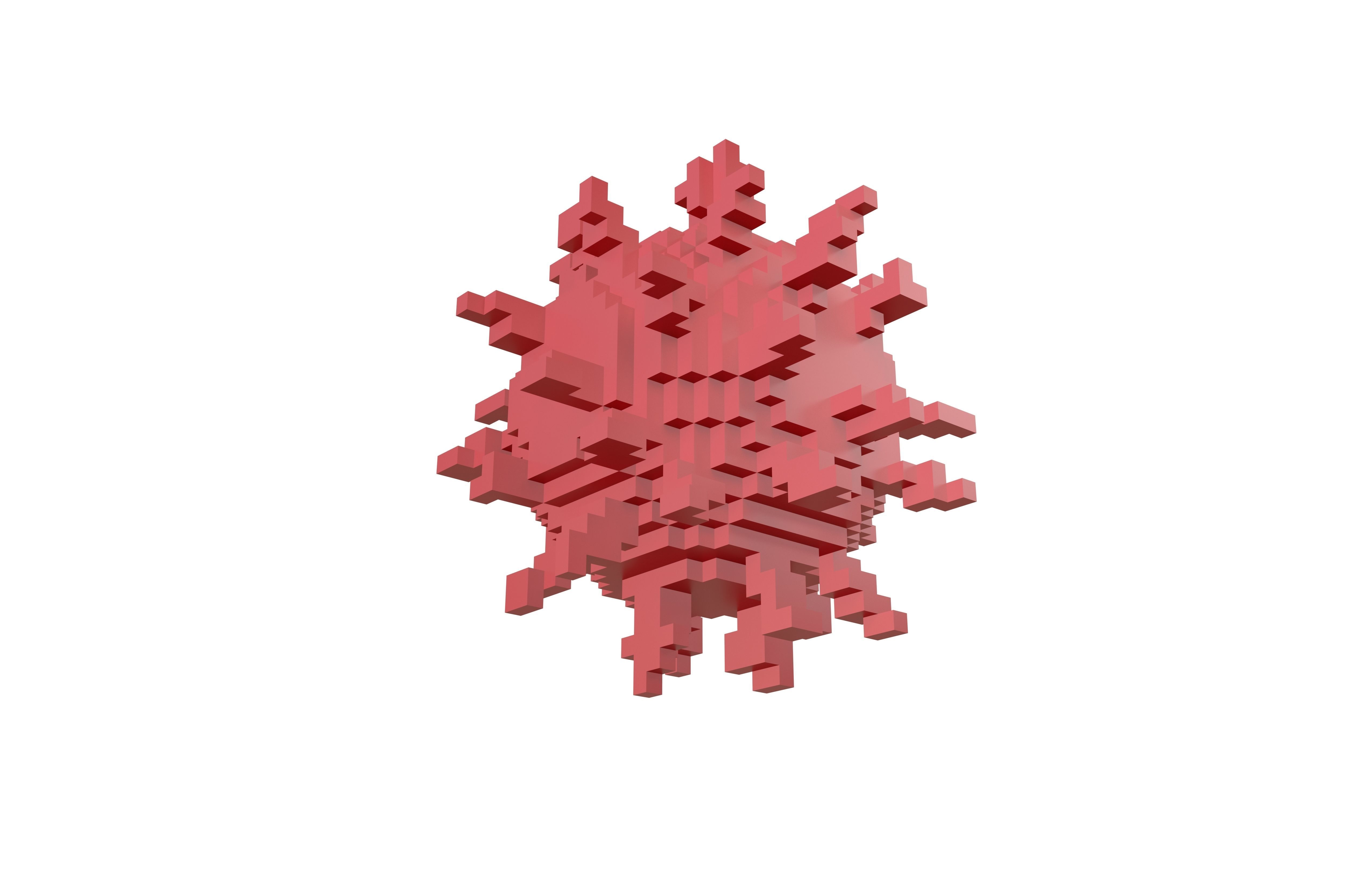 Voxel Virus v1 002 Low-poly 3D model_3