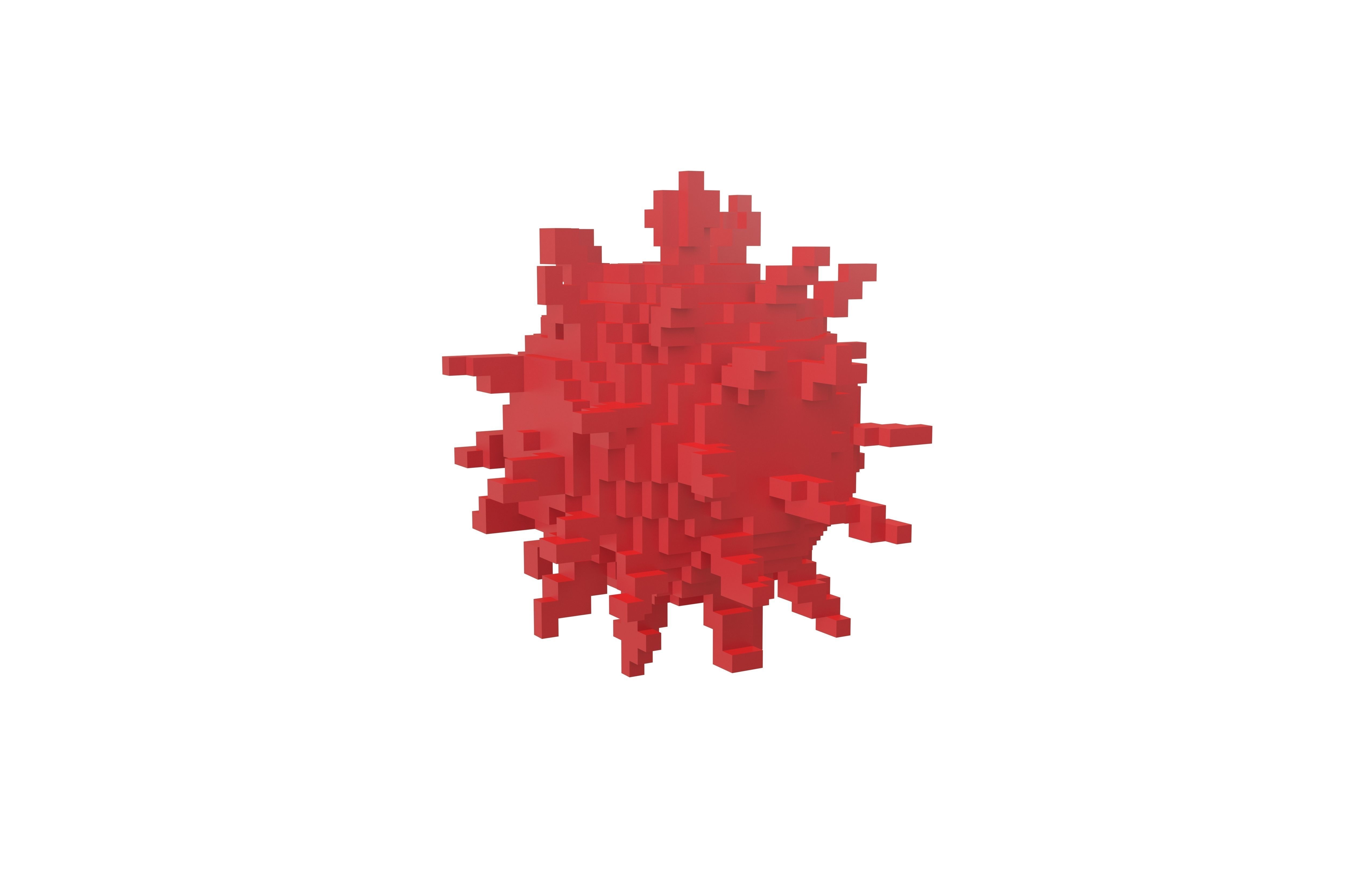 Voxel Virus v1 002 Low-poly 3D model_1