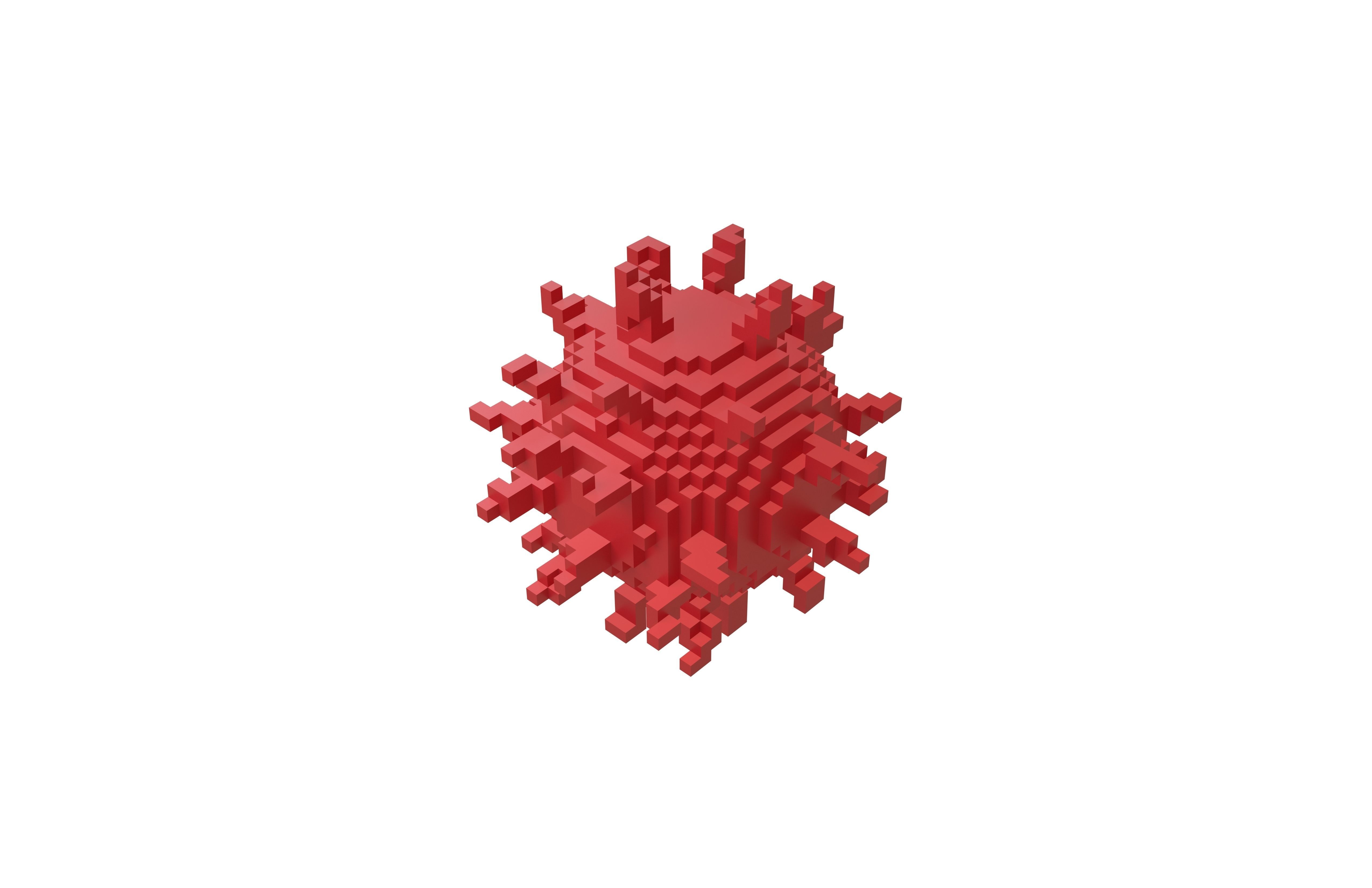 Voxel Virus v1 002 Low-poly 3D model_2