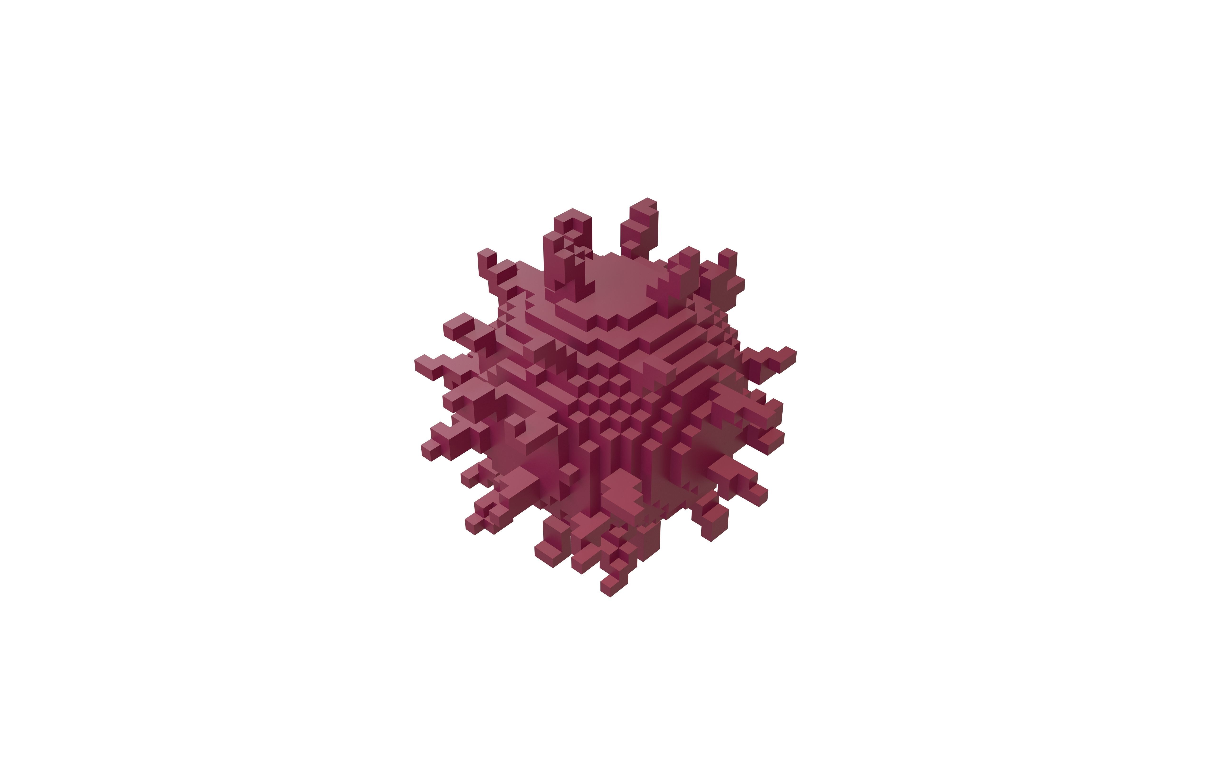 Voxel Virus v1 003 Low-poly 3D model_1