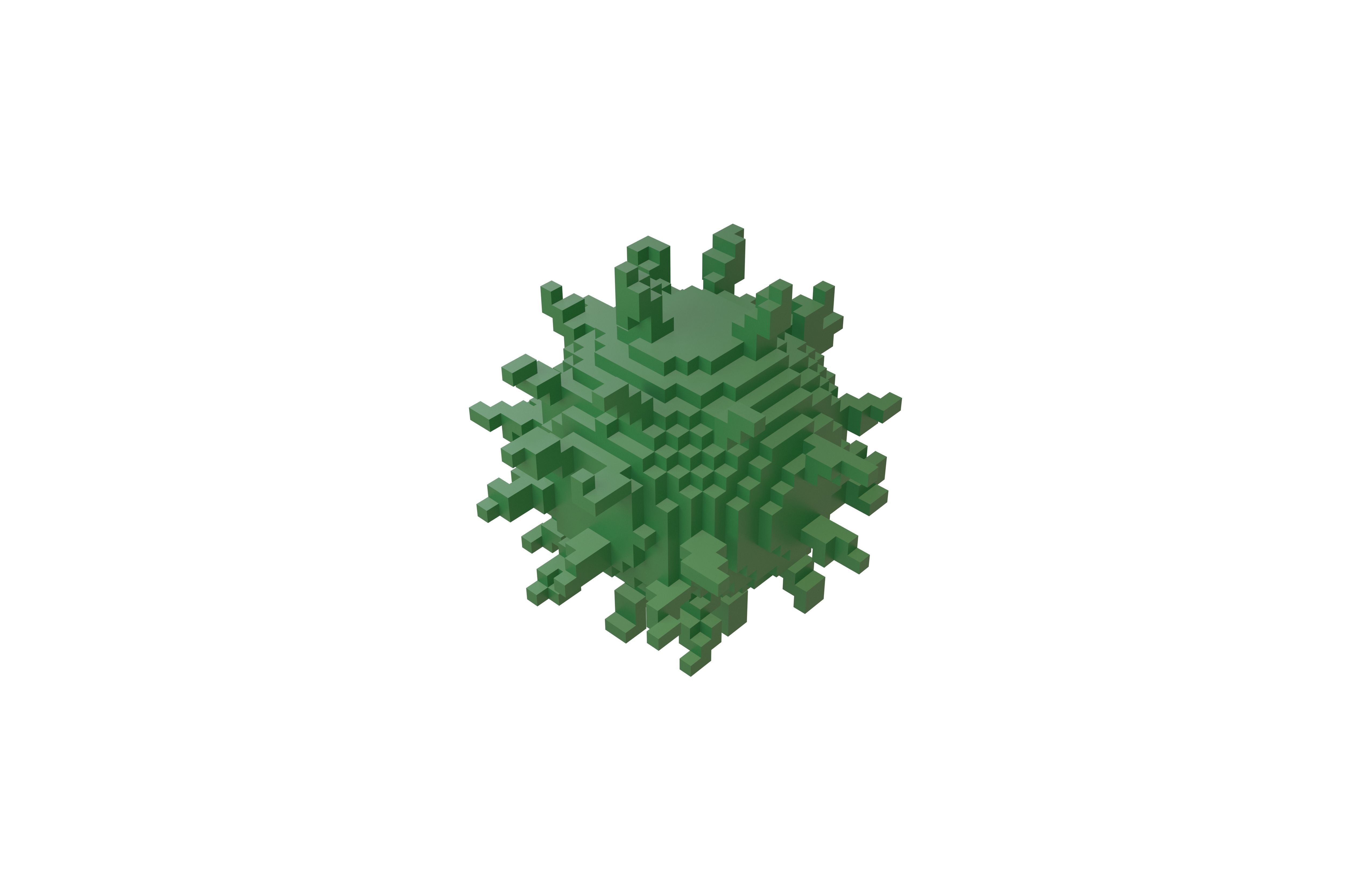 Voxel Virus v1 005 Low-poly 3D model_2