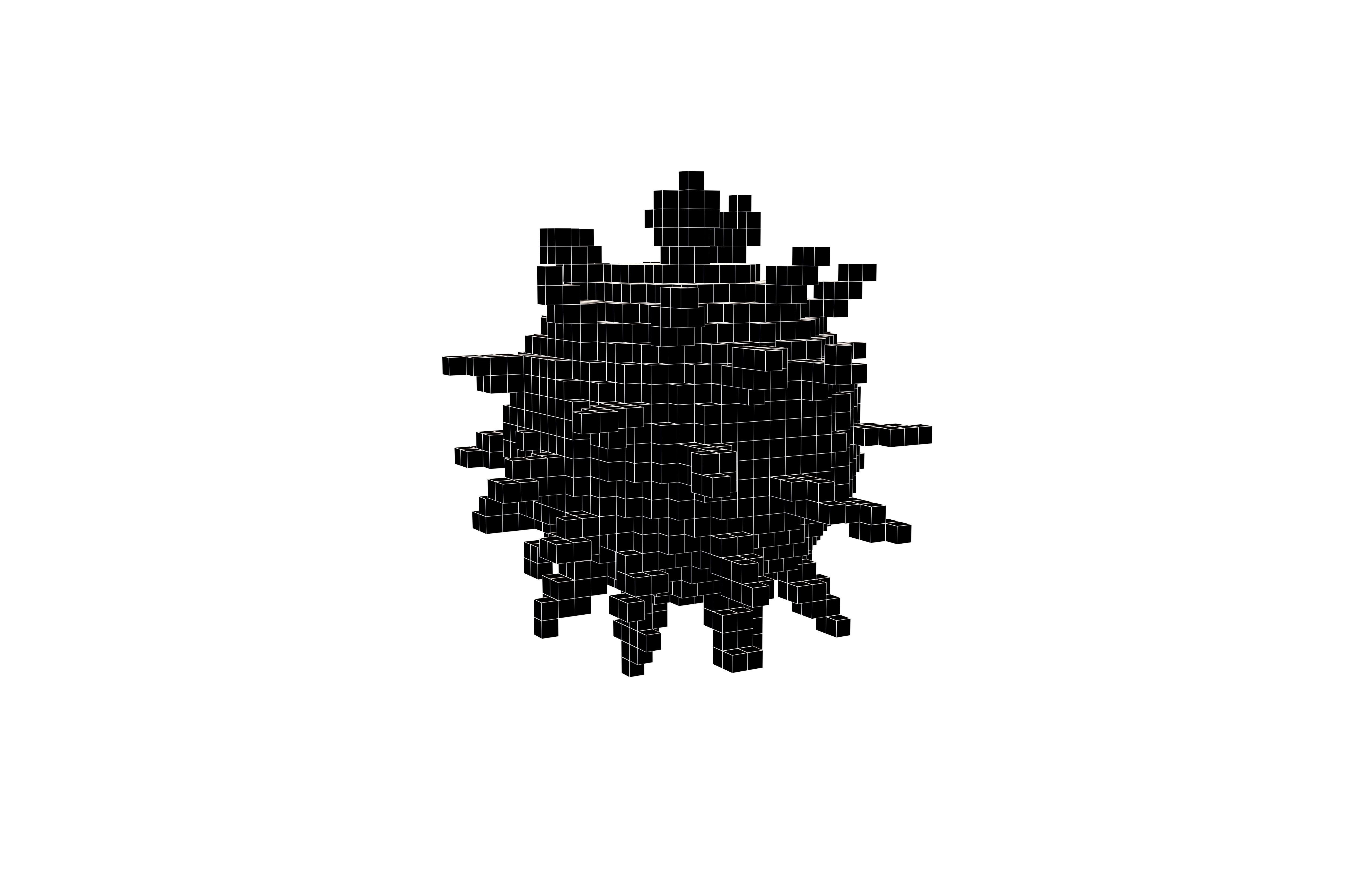 Voxel Virus v1 005 Low-poly 3D model_4