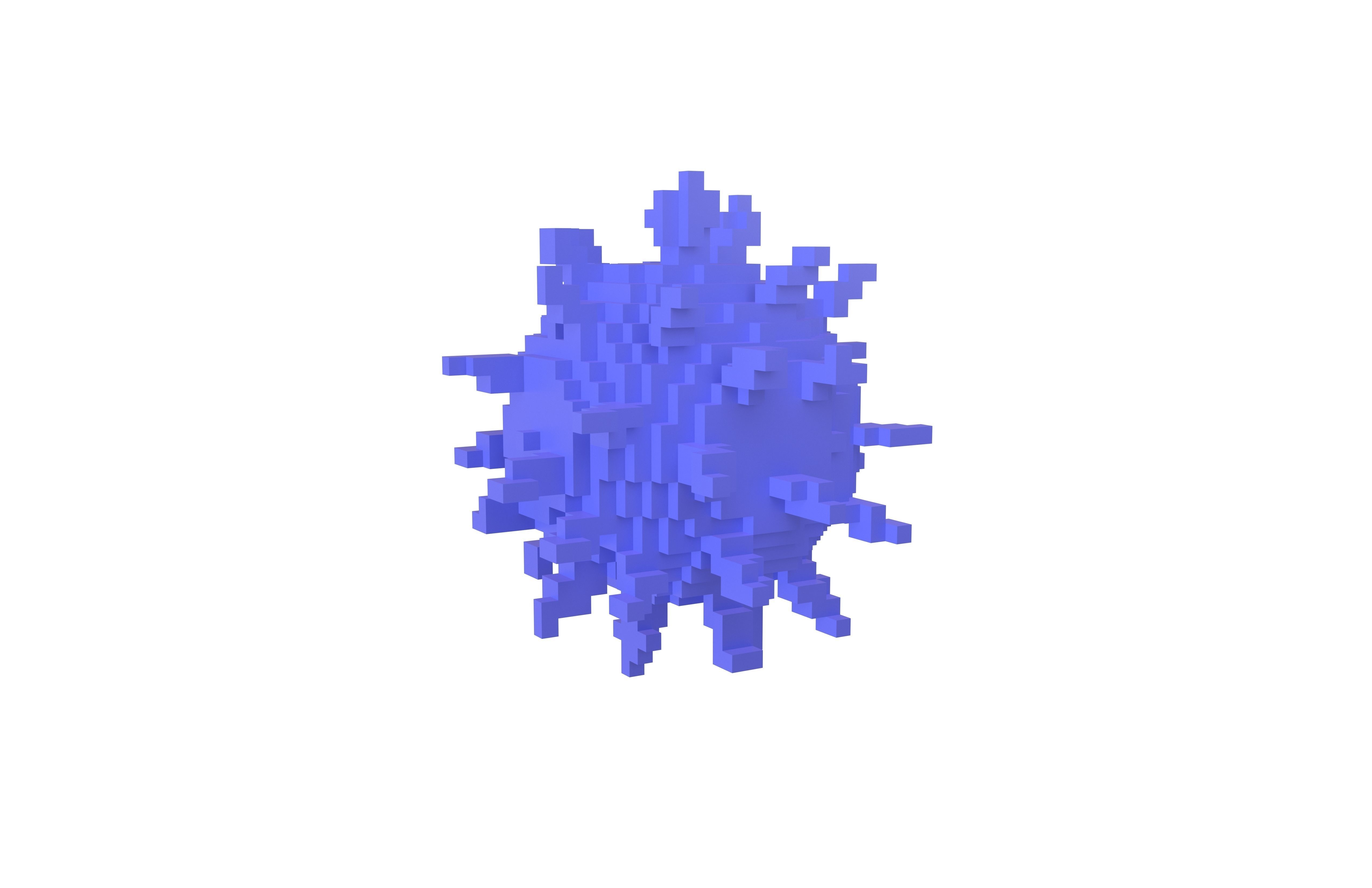 Voxel Virus v1 006 Low-poly 3D model_1
