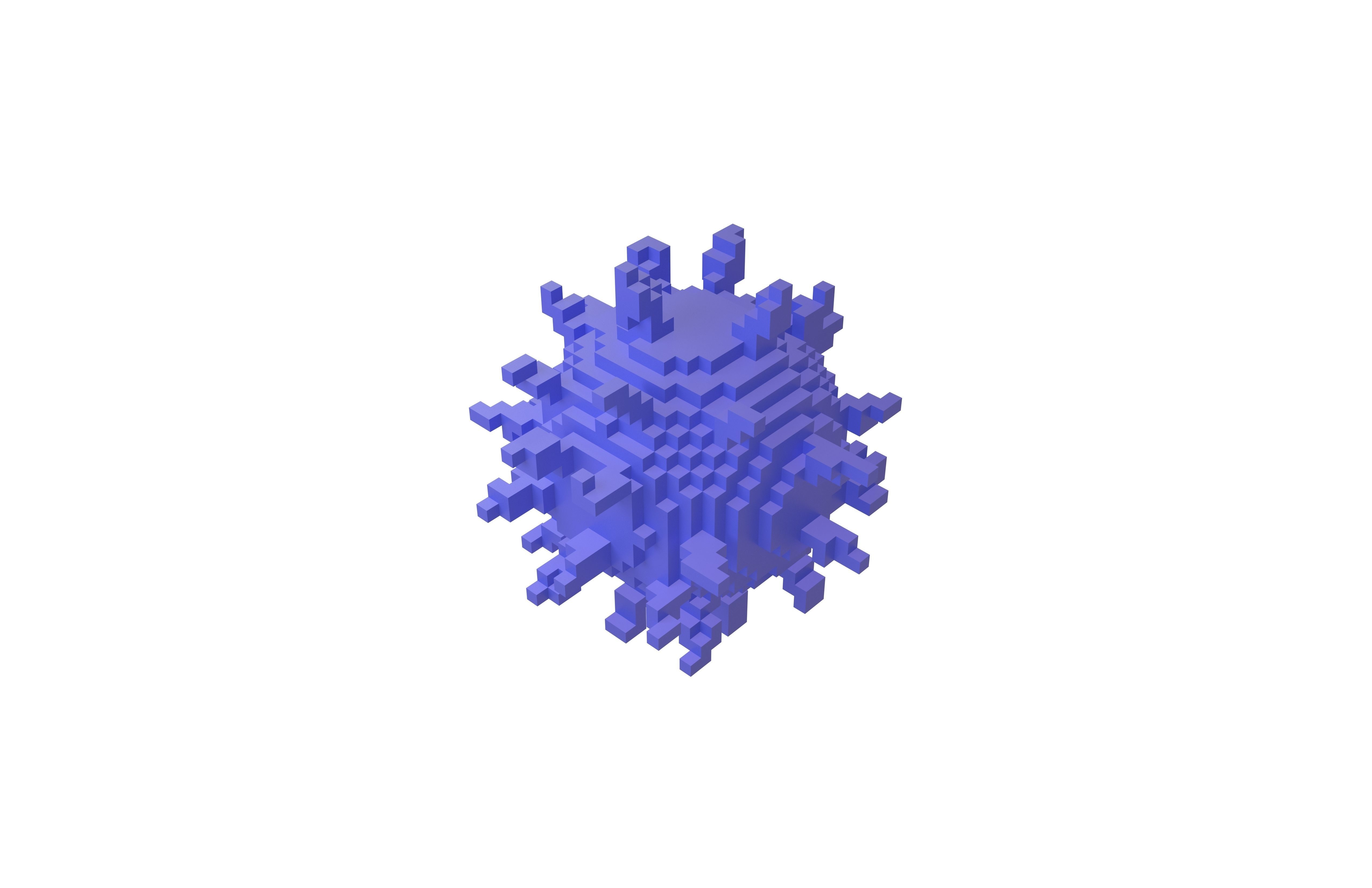 Voxel Virus v1 006 Low-poly 3D model_3
