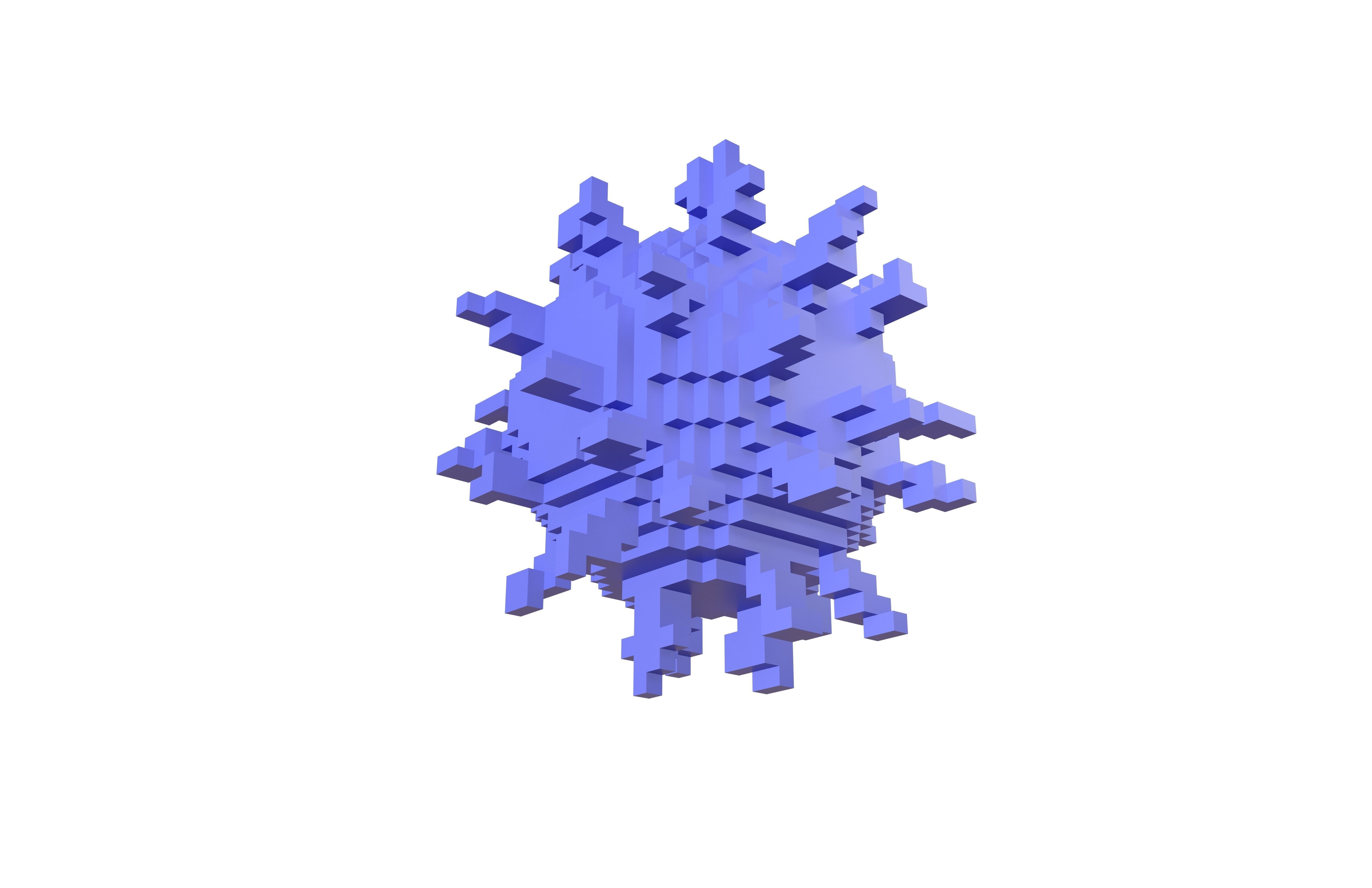 Voxel Virus v1 006 Low-poly 3D model_2