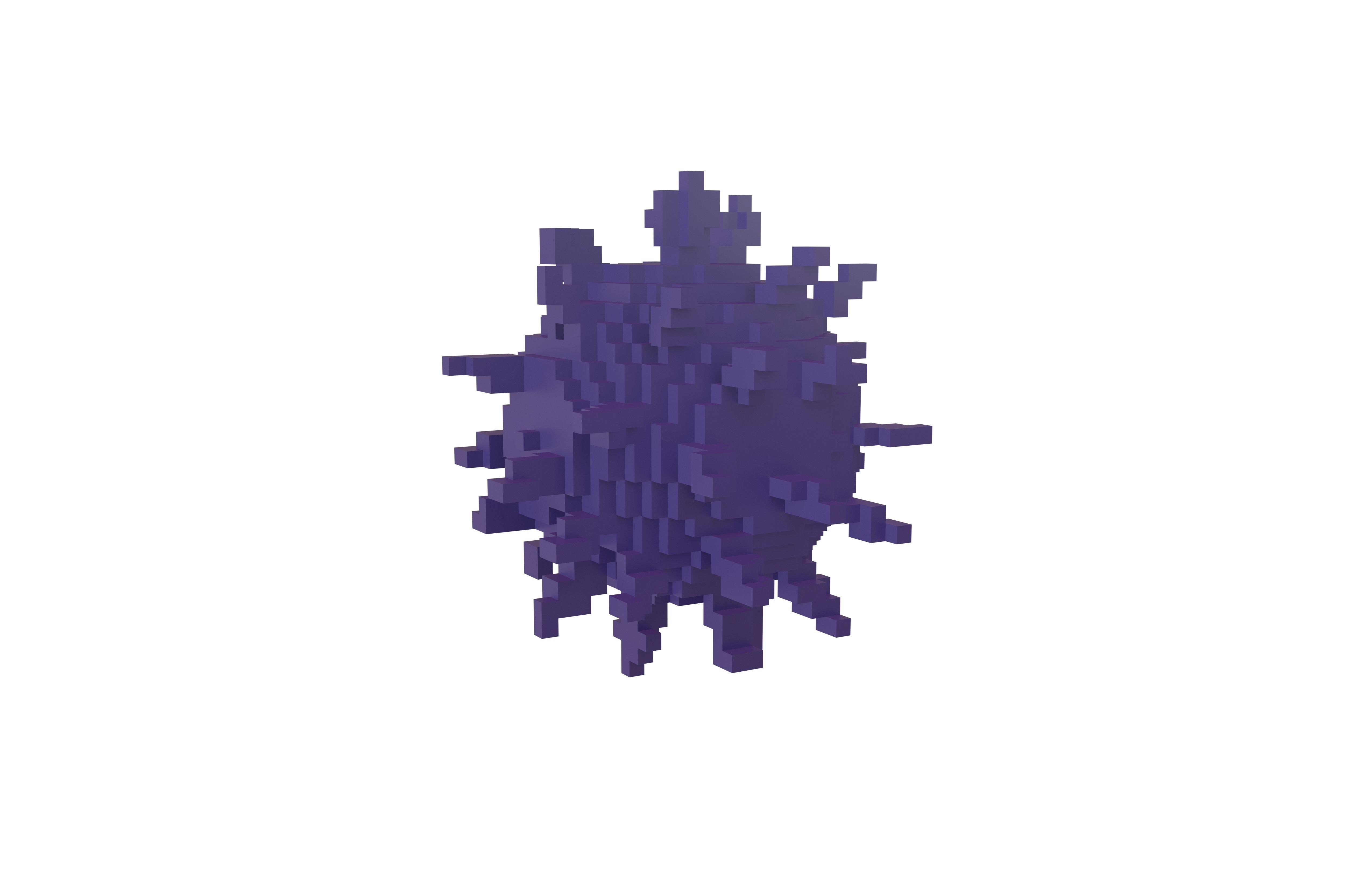 Voxel Virus v1 007 Low-poly 3D model_2