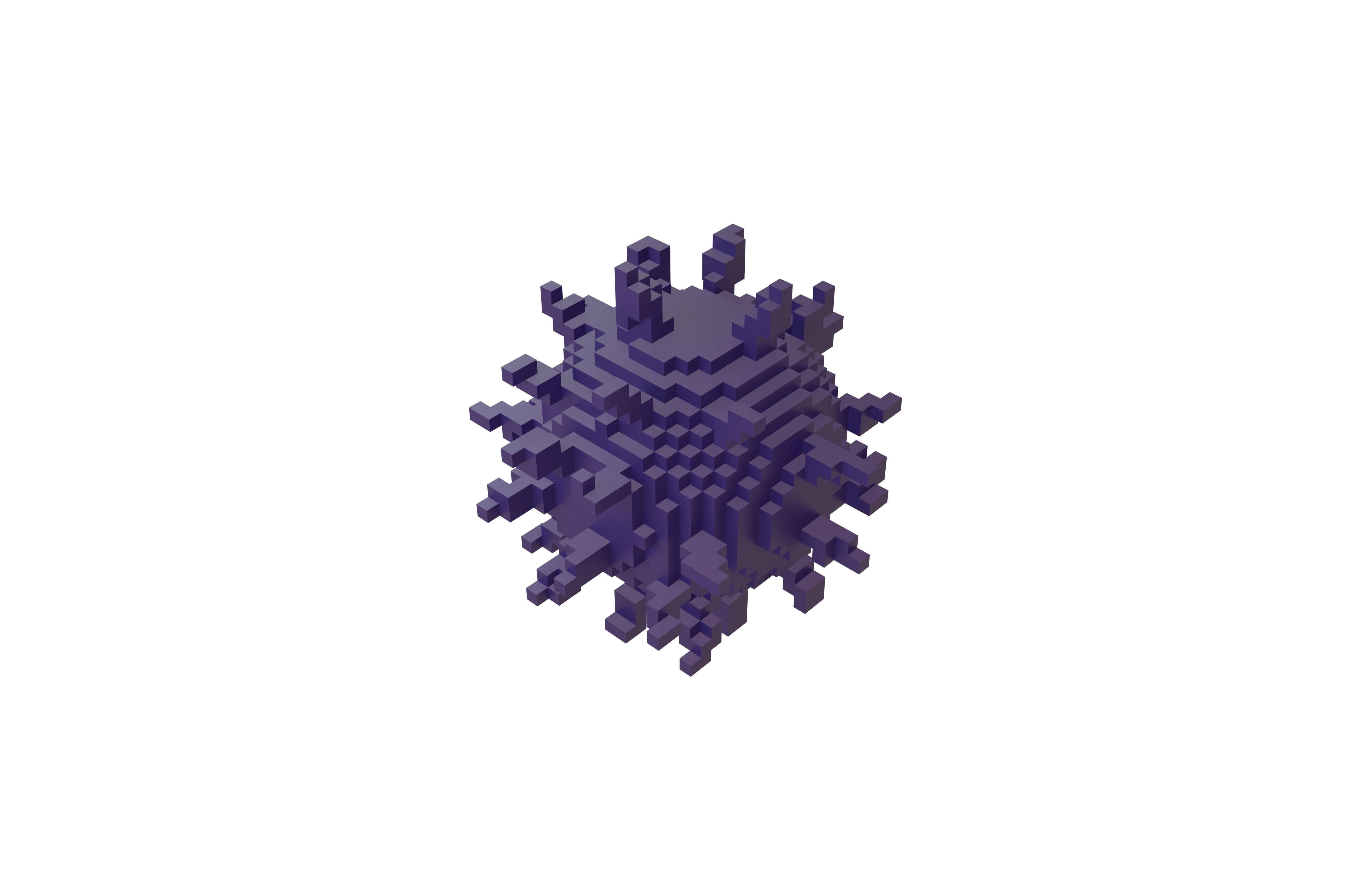Voxel Virus v1 007 Low-poly 3D model_3
