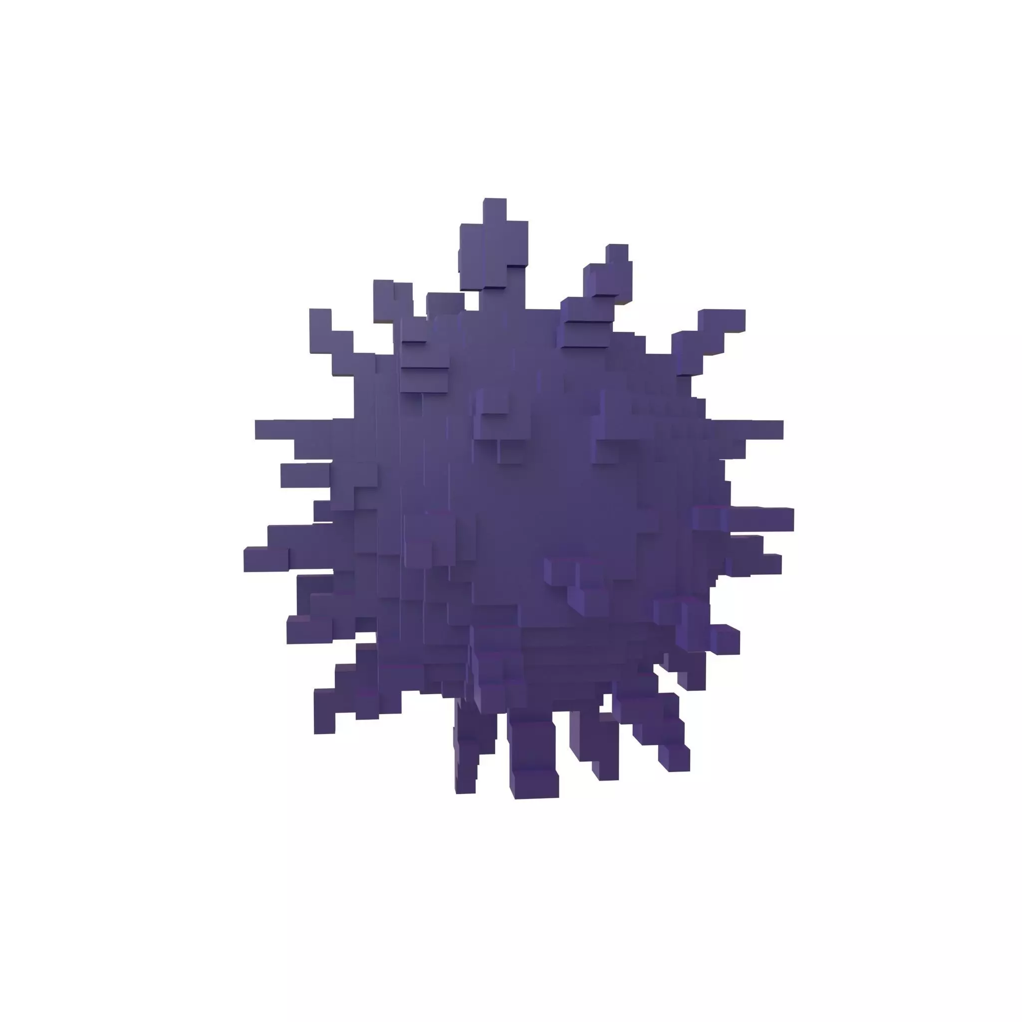 Voxel Virus v1 007 Low-poly 3D model_0