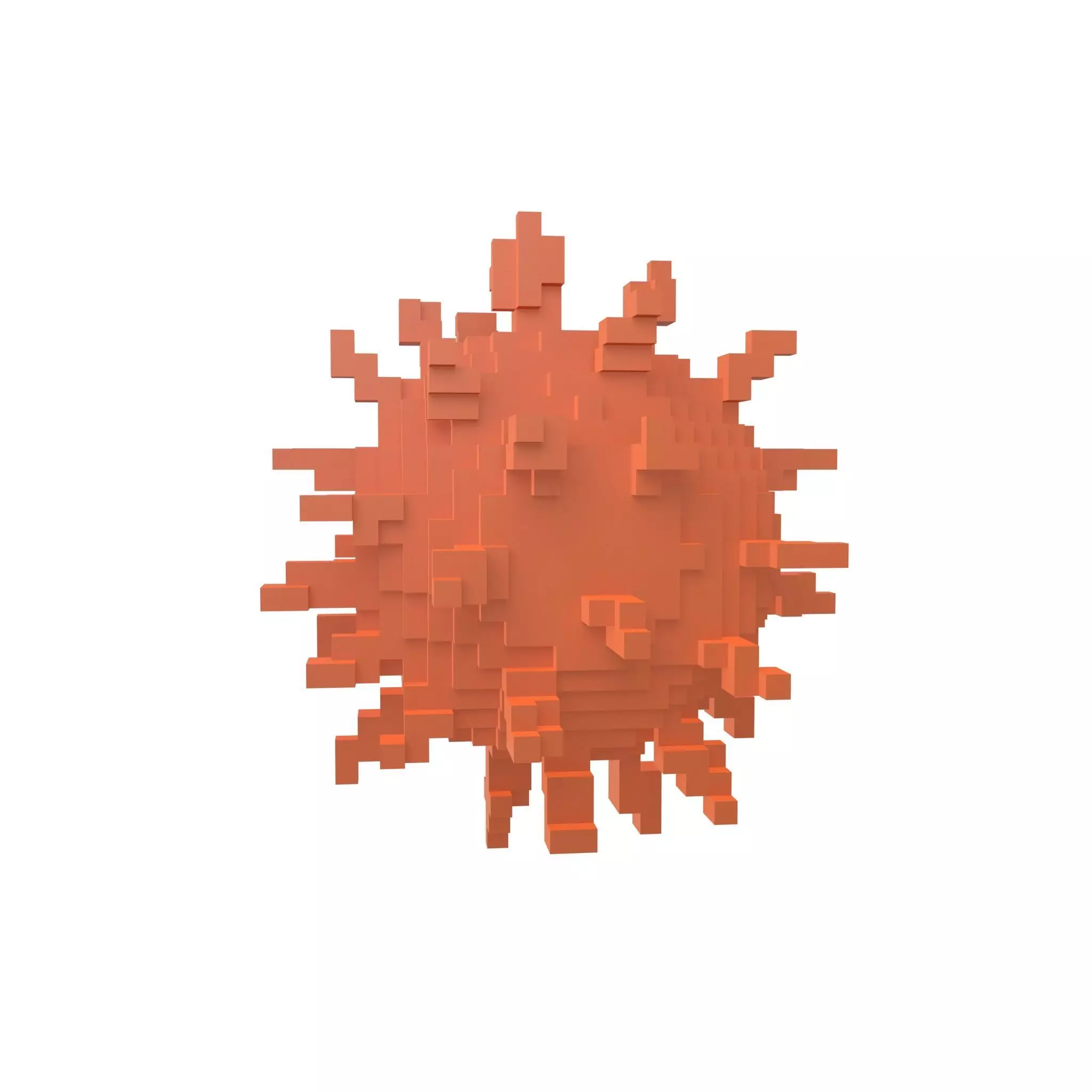 Voxel Virus v1 009 Low-poly 3D model_0