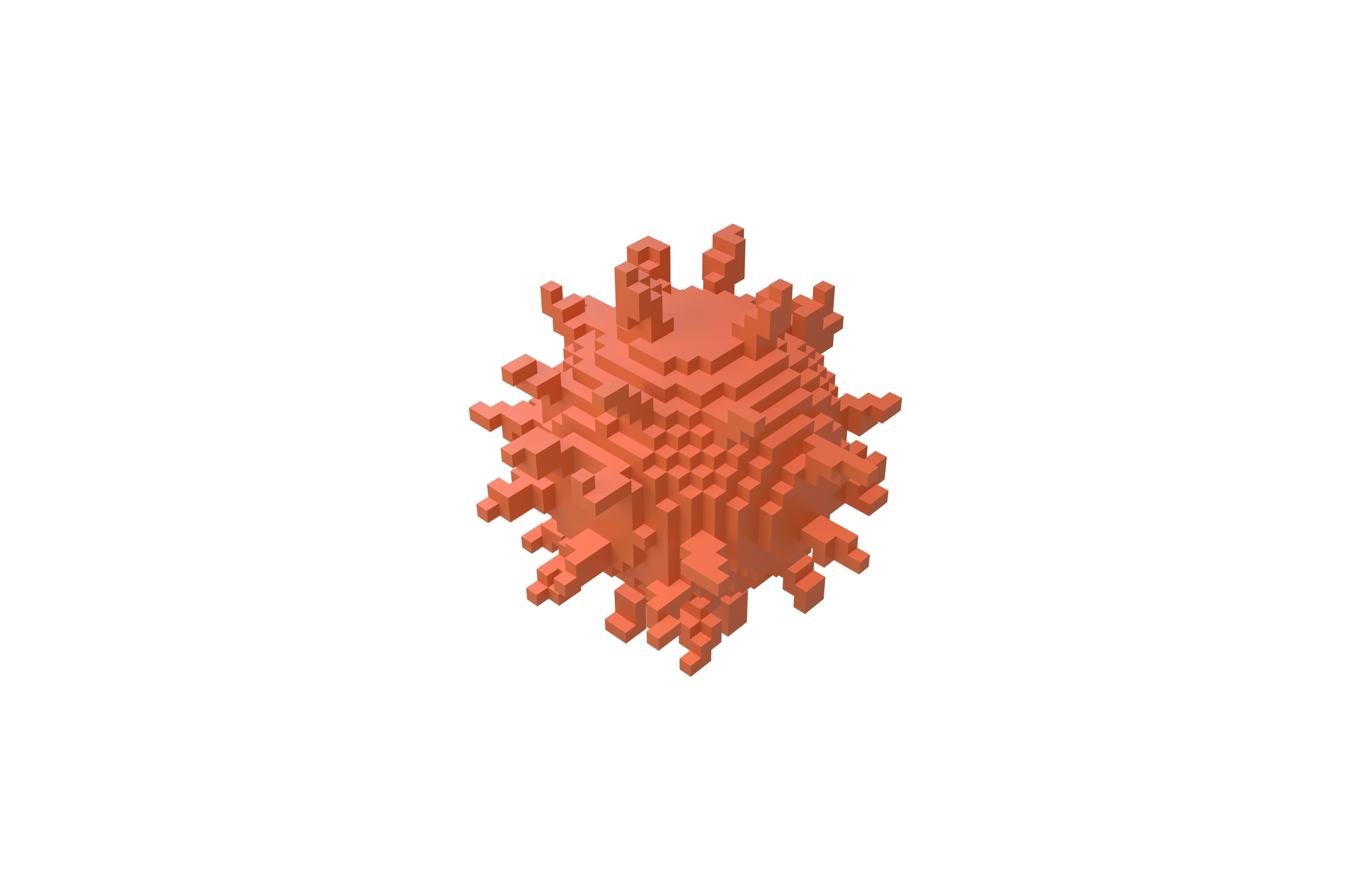 Voxel Virus v1 009 Low-poly 3D model_2